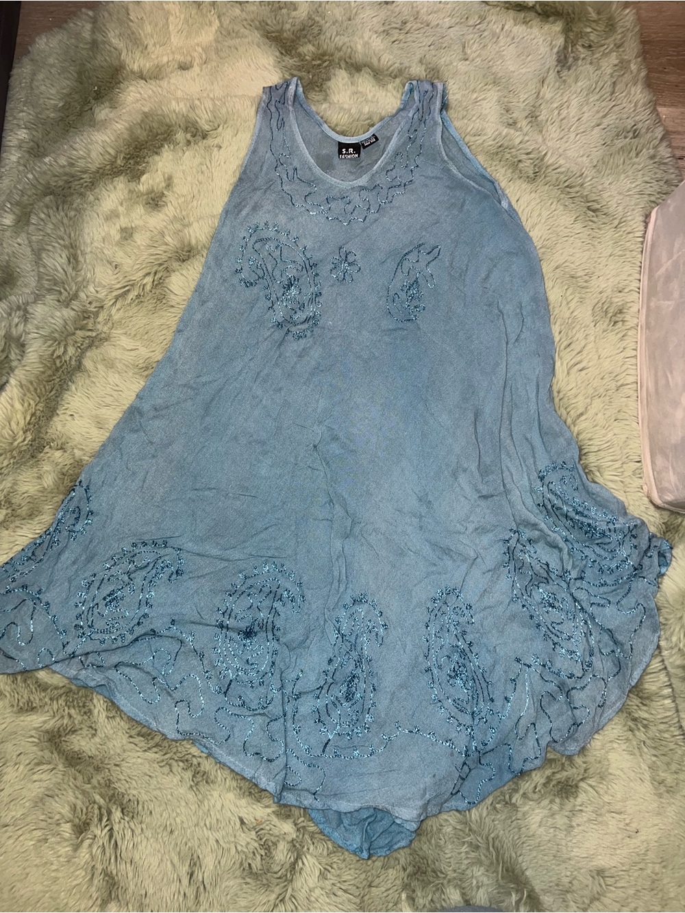 Casual Embellished Light Blue dress